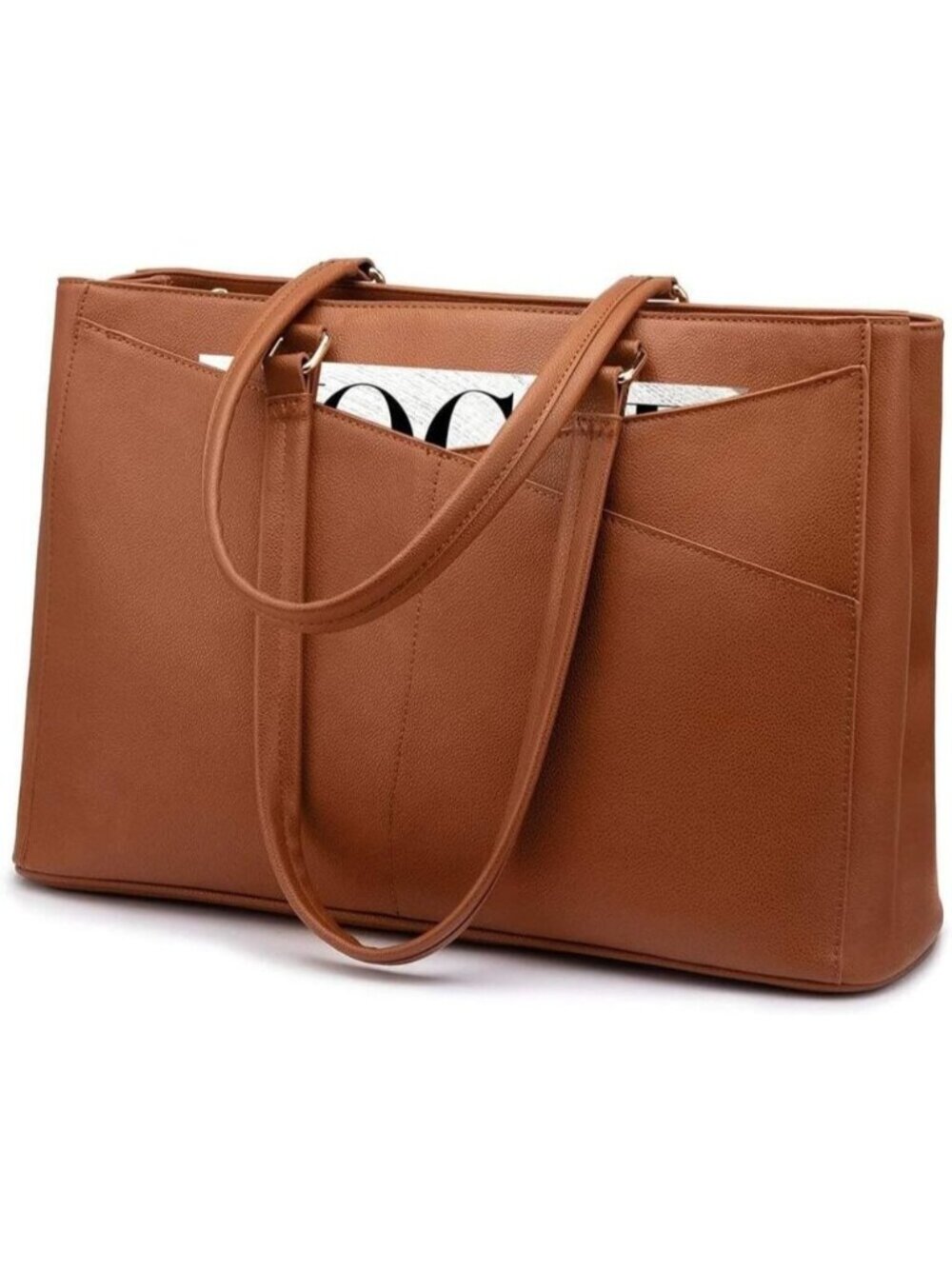 LOVEVOOK 15.6" Laptop Tote Bag for Women, Waterproof Leather Business Briefcase